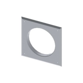 LAS-Schornstein - Wandrosette 220x220 mm, schwarz lackiert, Ø150 mm - DRU LAS ES-I 150/100