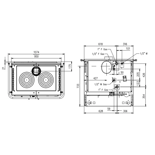 Holzherd La Nordica TermoRosa XXL DSA 18,4 kW Wasserführend