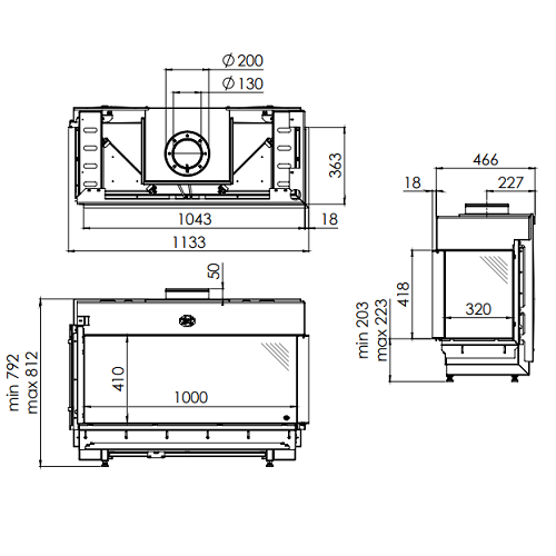 Gaskamin DRU Metro 100XT/2-41 RCH