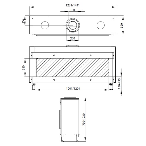Gaskamin Leda CARISMO 120 F
