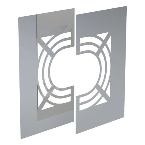 Edelstahlschornstein - Deckenblende für Hinterlüftung, zweiteilig, 0-30° - doppelwandig - Jeremias DW-ECO
