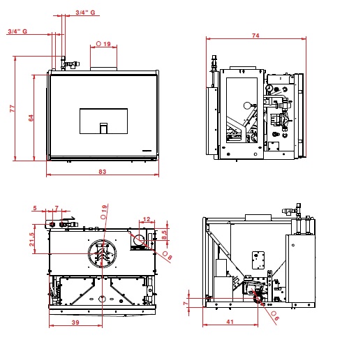 Pellet Kamineinsatz Palazzetti Idro 14 | 13,6 kW wasserführend