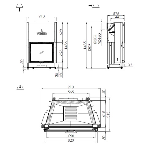 Kamineinsatz SPARTHERM Varia Sh 10,5 kW Schiebetür