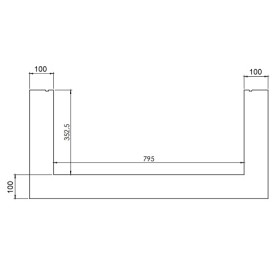 Gaskaminzubehör DRU - Einbaurahmen für Lugo 80/3 RCH (8-seitig, B = 100 mm)