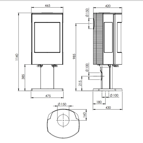 Kaminofen Dovre Astro 4 CB/P 8 kW