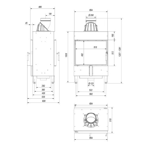 Kamineinsatz Kratki Lucy 12 | 12 kW Tunnel