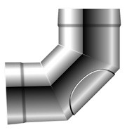 Edelstahlschornstein - Bogen 87° (90°) mit Reinigung - doppelwandig - Schräder Future DW