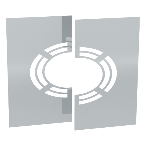 Edelstahlschornstein - Deckenblende für Hinterlüftung, zweiteilig 1°-65° - doppelwandig - Jeremias DW-Vision