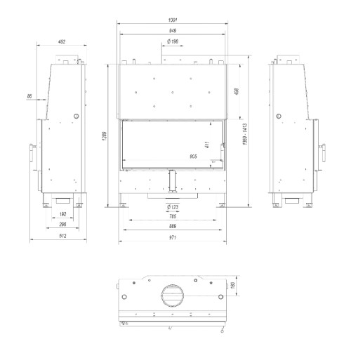 Kamineinsatz Kratki Lucy PW 20 | 20 kW wasserführend