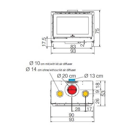 Kamineinsatz Edilkamin Screen Evo 80/2 | 10,4 kW